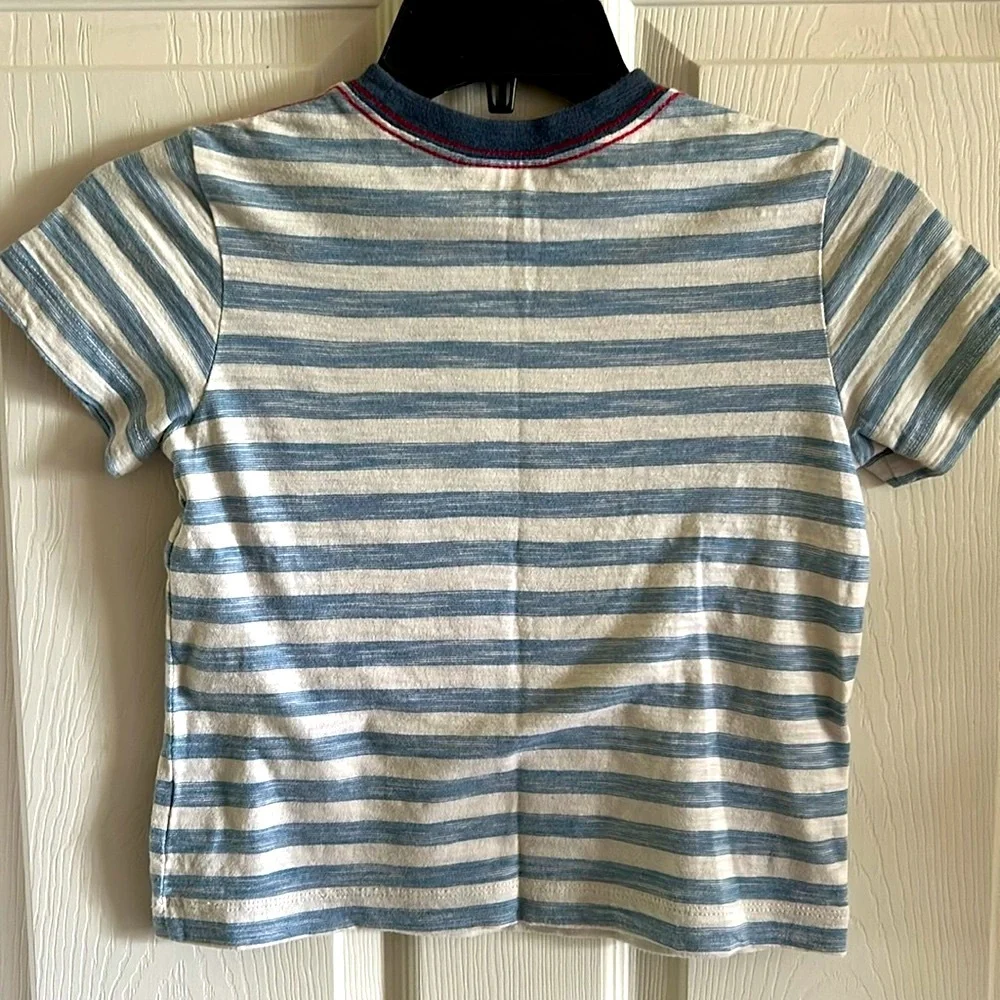 Hanna Andersson Donald‎ Duck Cotton Striped Short Sleeve Shirt Size 4 (100 cm)